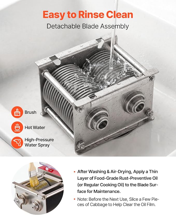 VEVOR Meat Cutting Machine, 850W Commercial Slicer, 5mm Heavy Duty Stainless Steel Blade Shredder for Boneless Meat Soft Vegetables, Electric Food Slicers for Kitchen Restaurant Supermarket