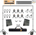 Backdrop Stand, Photo Video Studio 8.5 x10ft Adjustable Background Support System Kit with 2 Sandbag, 6 Backdrop Spring Clamp and Carry Bag for Photoshoot, Parties, Baby Shower, Birthday, Wedding