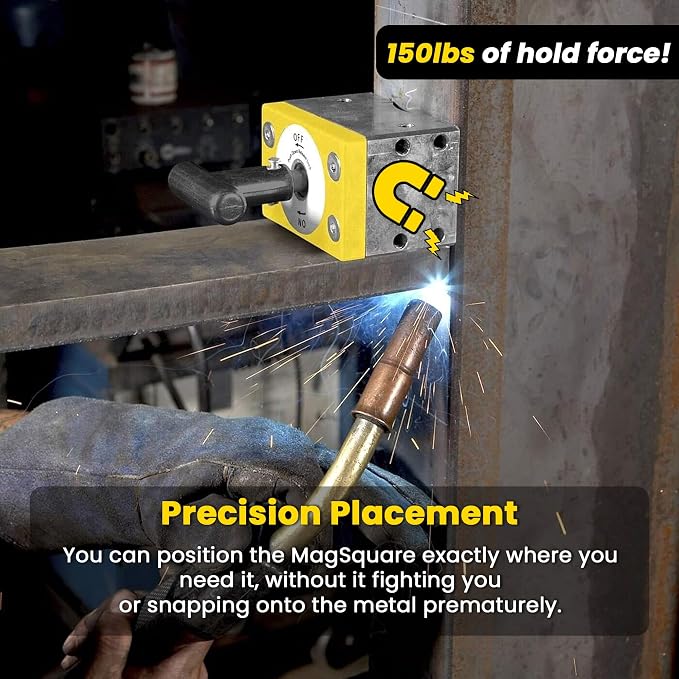 Magswitch MagSquare 150 Magnetic Welding Positioning Square, 2 Pack | Fast, repeatable magnetic positioning with two 150 lb MagSquares for welding, fabrication and fixture setup.