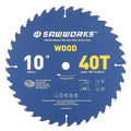 SawWorks 10" 40T ATB Carbide Circular Saw Blade, General Purpose & Finish for Table Saw, for Hobbyists & Contractors, 5/8" Arbor