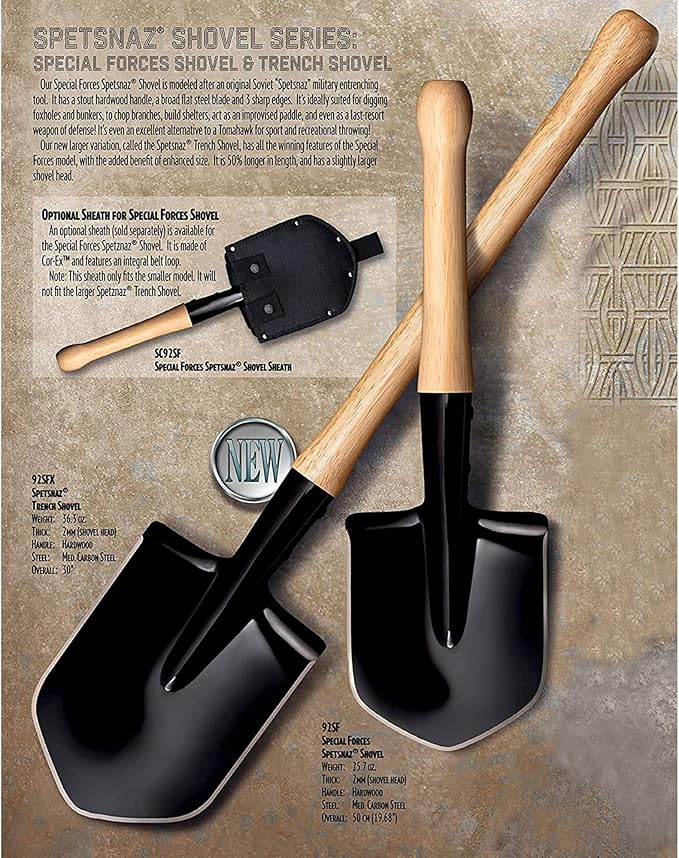 Cold Steel Spetsnaz Tactical Camp Shovel Tool for Camping, Survival and Outdoors