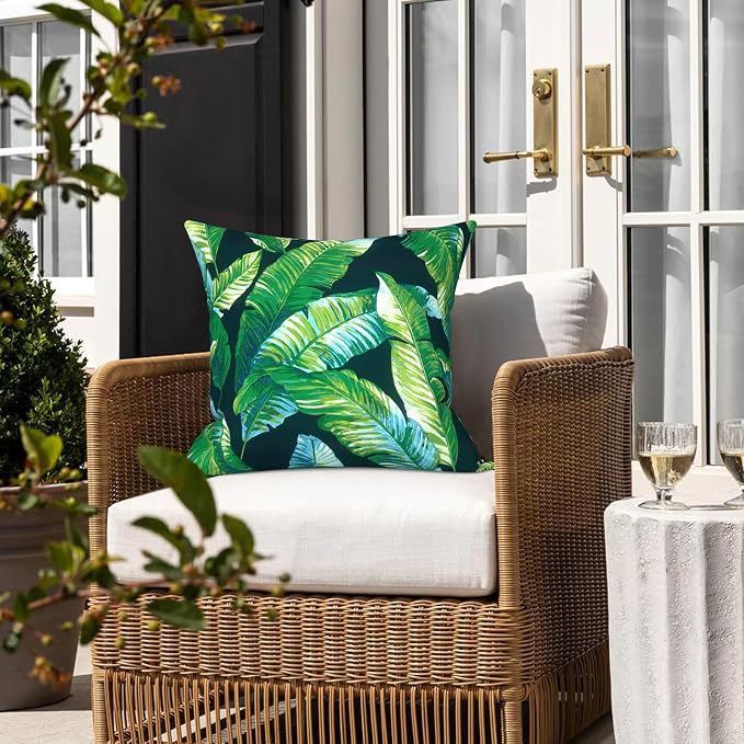 LVTXIII Outdoor/Indoor Throw Pillows, Decorative Throw Pillows with Inserts, 18"x18" Square Pillows for Bed, Couch, Sofa and Patio Furniture (Set of 2, Hanalei Lagoon)