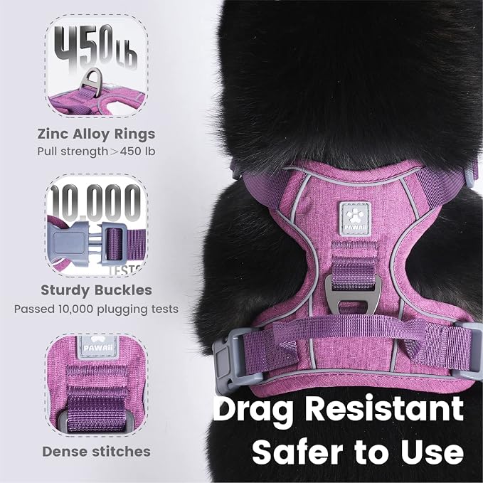Pawaii No Pull Dog Harness with Pet ID Tag, Reflective Vest