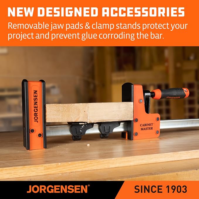 JORGENSEN 60-Inch Parallel Bar Clamps, 2-Pack Cabinet Master Bar Clamps