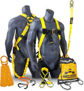 KwikSafety - SCORPION Safety Harness [w/Attached 6ft Lanyard] Safety Harness Fall Protection Kit ANSI OSHA