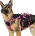 rabbitgoo Escape Proof Dog Harness for X-Large, No Pull with Lift Handle | No Escape, Full Soft Padded, Reflective Adjustable Vest, Leash Clip for Walking Hiking Training, Rose & Black, X-Large