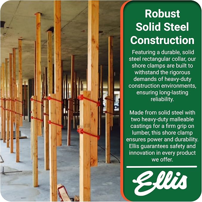 Ellis Shore Clamps - 2x4 Lumber Size, Adjustable Support System, Durable & Secure, Long-Lasting for Woodworking