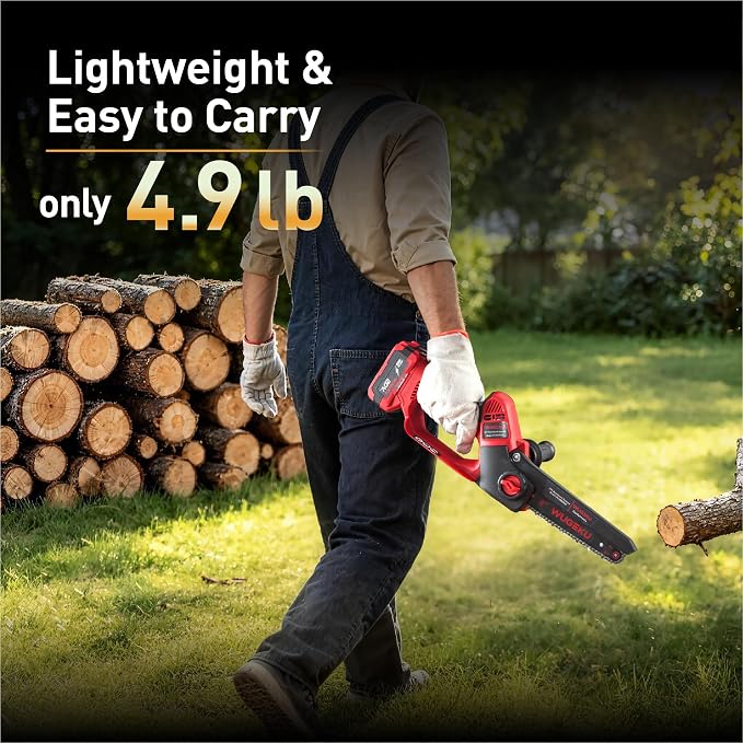 8-Inch Brushless Mini Chainsaw, Fits Makita 18V LXT Batteries | Auxiliary Handle for Steadier Two-Hand Control, 2×4.0Ah Batteries, Auto Oiler, Tool-Free Tension, Case & Safety Gear