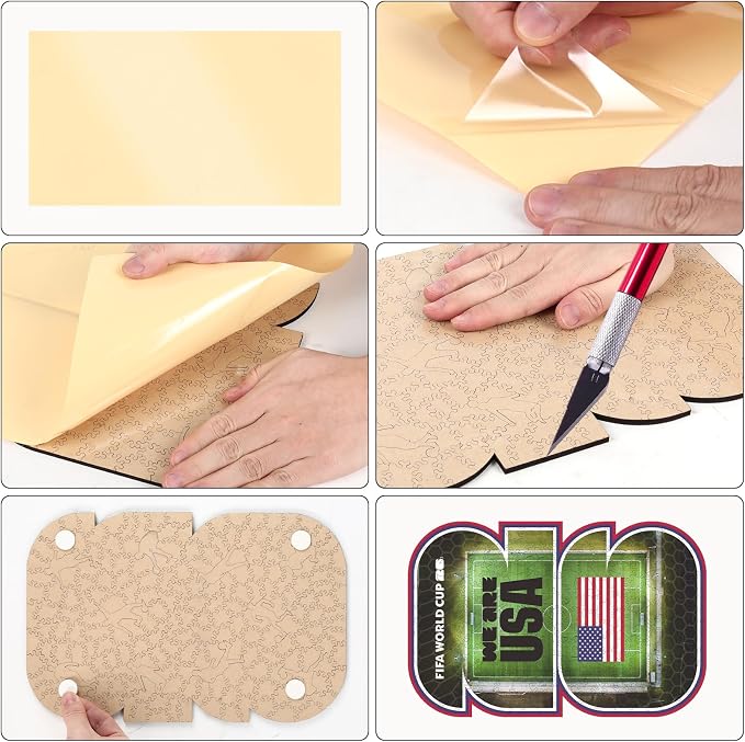 FIFA USA 26 Wooden Puzzle for Adult, 200 Pieces Irregular Shape Puzzle, 5MM Thick, Creative Collectible Gift for Fans, Officially Licensed Product, 9.3 x 12