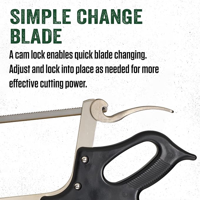 LEM Products 16" Meat Saw with Tightening Cam, Heavy Nickel-Plated Frame, Black Handle