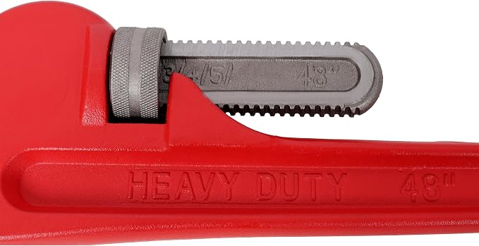 Pipe Wrench, 48" Aluminum Straight Pipe Wrench, Automatic Jaw Adjustment, Adjustable Plumbing Wrench, Easy to Carry, Ergonomic Handle, Hangable Design, for Water Pipes, Automotive Repairs