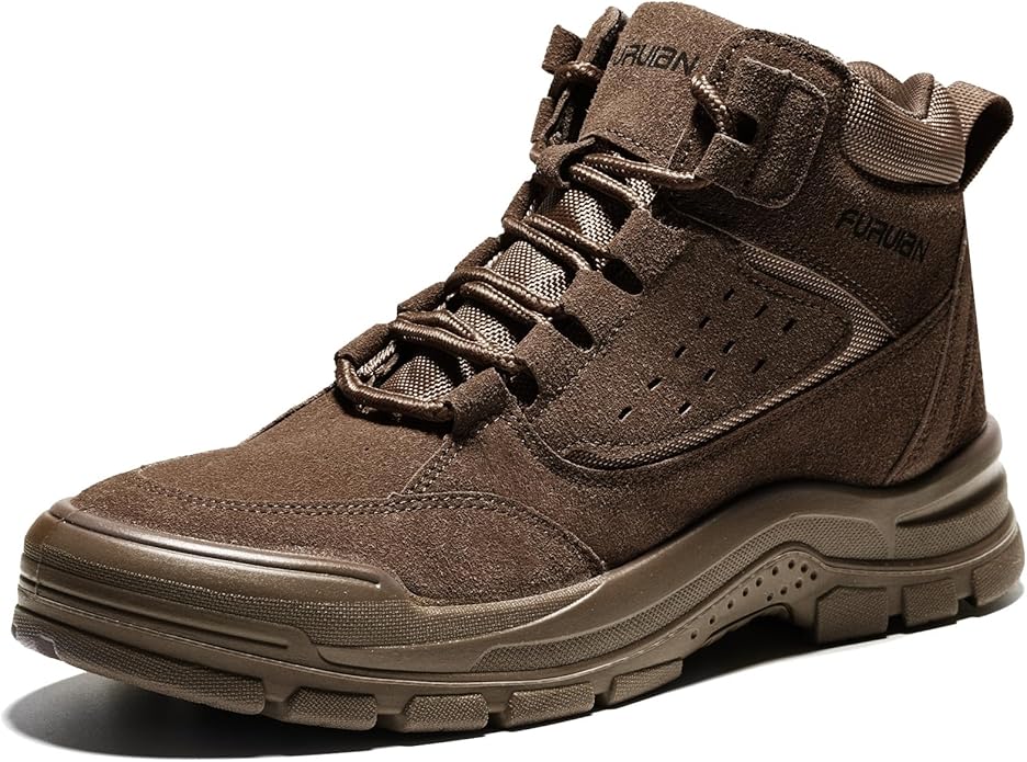 Furuian Steel Toe Boots for Men Women Comfortable Lightweight Work Boots for Men Slip Resistant High Top Steel Toe Safety Shoes Puncture Proof Indestructible Construction Shoes