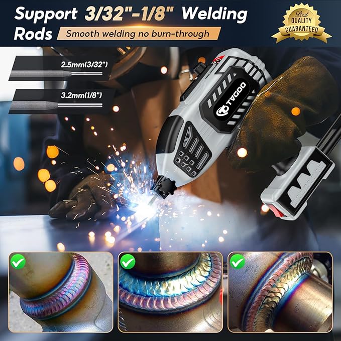Portable Handheld Welding Machine - 110V IGBT Inverter Handheld Welder, 20-120A ARC Adjustable Current, Hot Start & Anti-Stick for 3/32"-1/8" Welding Rods(Grey)
