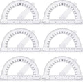 Zonon 6 Pieces 6 Inch Plastic Protractor with Swing Arm Math Protractors 180 Degrees Angle Measurement, Translucent for Geometry Classroom Kid Student School Office Supplies