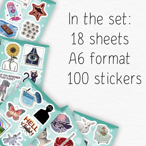100Pcs Weirdcore Stickers, Weird Stickers for Adults -Weirdcore Stuff, Decor -Psychedelic Decals Waterproof - Gift for Women & Men