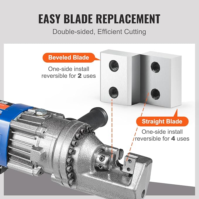 VEVOR Electric Rebar Cutter Replacement Blades 6 PCS 16mm(5/8 Inch) - HRC58-60 Hard Jaw Blades with 12 Hex Screws & Spring Washers, Fit RC-16