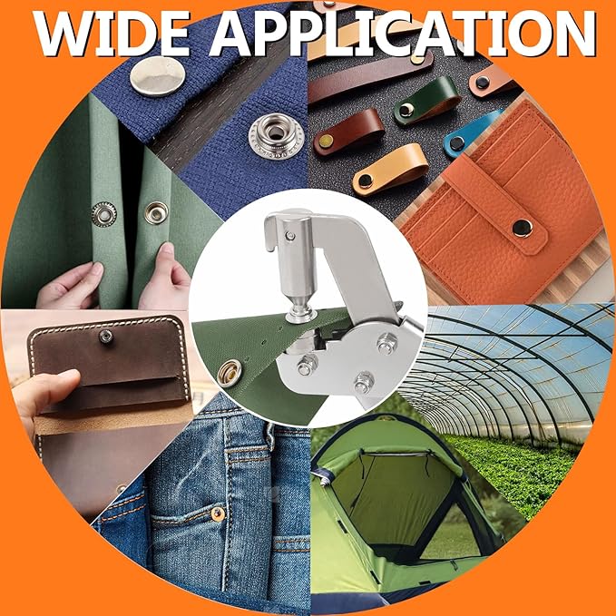ZAPSIFOU Snap Fastener Tool, Heavy Duty Snap Fastener Kit, Canvas Snap Installation Tool with 160 pcs Boat Cover Snaps, Button Snap Kit with 15mm Canvas Snaps for Fabric, Tarps, Leather, Sewing
