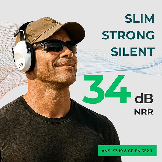 Pro For Sho 34dB NRR Hearing Protection Ear Muffs – Highest NRR Compact Design Ear Protection for Loud Events & Sensory Use