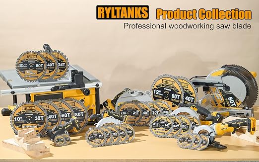 6-1/2 Inch Circular Saw Blade, 24T for Framing with 5/8" Arbor, Fast Wood Cutting, 10-Pack