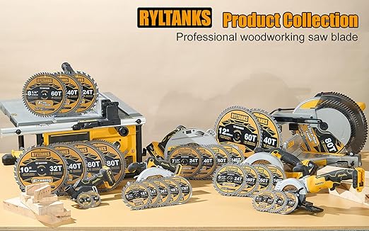 7-1/4 Inch Circular Saw Blade, 24T for Framing with 5/8" Arbor, Fast Wood Cutting, 10-Pack