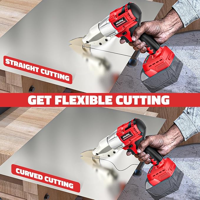 MtiolHig Cordless Sheet Metal Cutter: Sheet Metal Nibbler Compatible with Milwaukee 18V Battery - 221 Ft-Lbs Torque Metal Shears - Cuts 18GA Material for Steel, Leather & Carpet(Tool Only)