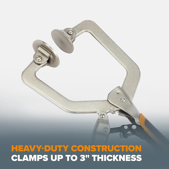 BORA Auto Adjust 3 inch Locking Vise Grip Clamp - Heavy Duty Welding Clamps with Comfortable Grips Perfect C Clamp for Woodworking, Welding, and Metalworking - BR-G060201