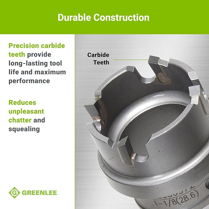 Greenlee 660 6-Piece Quick Change Carbide-Tipped Unfinished Hole Cutter Set, 7/8" - 2"