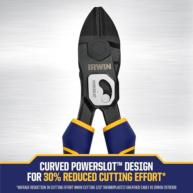 IRWIN VISE-GRIP Pliers, PowerSlot High Leverage Diagonal, 8 Inch (IWHT84001)