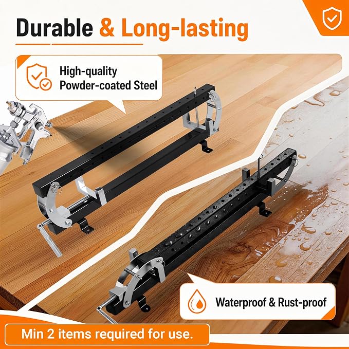 36" Panel Clamp 1 Pack with 2 U-Shaped Blocks, Fits Panels 4.3"-21" Length, 0.8" - 4.3" Thickness, Heavy Duty 4-Way Pressure Parallel Clamp with Powder-Coated Finish for Woodworking Projects