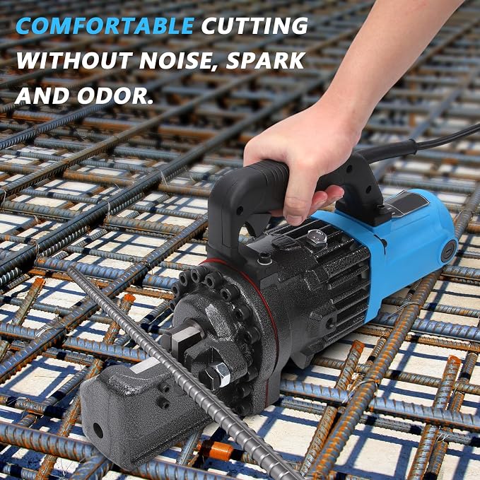 1300W Electric Hydraulic Rebar Cutter 110V Electric Rebar Cutter Portable Cutting up to 7/8 Inch 4-22mm Rebar within 2-3 Seconds, with Easy to Carry Stainless Box for Railway, Bridge, House Building