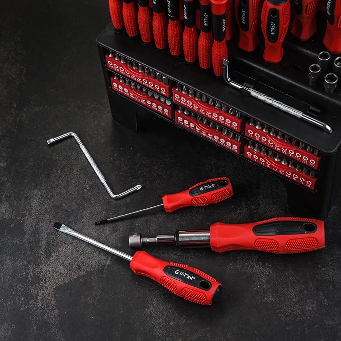 CARTMAN Magnetic Screwdriver Set with Rack, Includs Precision Screwdriver, Magnetizer Demagnetizer and Magnetic Bowl, DIY Tools for Men