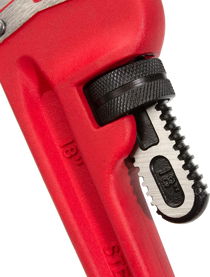 Steelman 60881 18-Inch Heavy-Duty Cast Iron Straight Handle Pipe Wrench