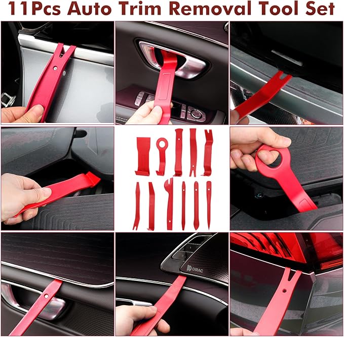 JNLK 352pcs Trim Removal Tool, Pry Tool, Door Panel Removal Tool Kit, Clip Tool, Fasteners Removal Tool with Car Retainer Body Clips Set, red