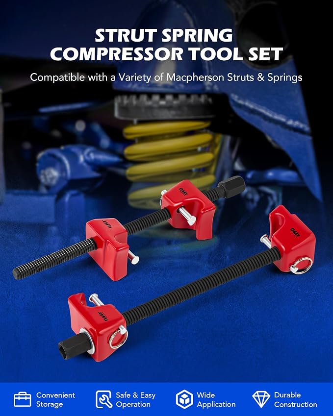 OMT Macpherson Strut Spring Compressor Tool Set with 10.5" Range