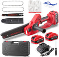 8-Inch Brushless Mini Chainsaw, Fits Makita 18V LXT Batteries | Auxiliary Handle for Steadier Two-Hand Control, 2×4.0Ah Batteries, Auto Oiler, Tool-Free Tension, Case & Safety Gear