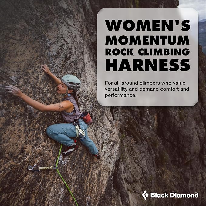 BLACK DIAMOND Women's Momentum Rock Climbing Harness, Adjustable Loops