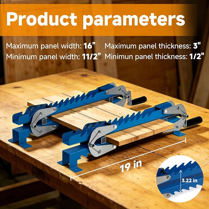 Upgraded 19 In Panel Clamps 2 Pack, 4 Way pressure steel parallel clamps