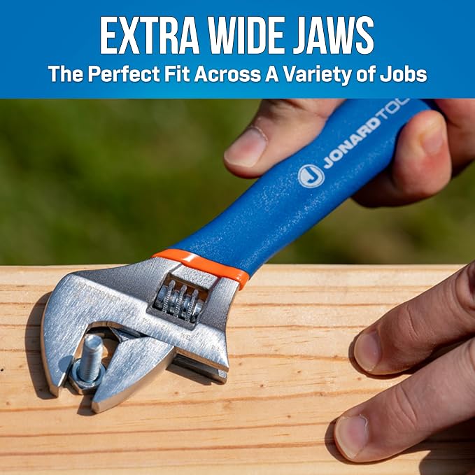 Jonard Tools AW-6810 Adjustable Wrench Extra Wide Jaw Kit With 6", 8", & 10" Wrenches