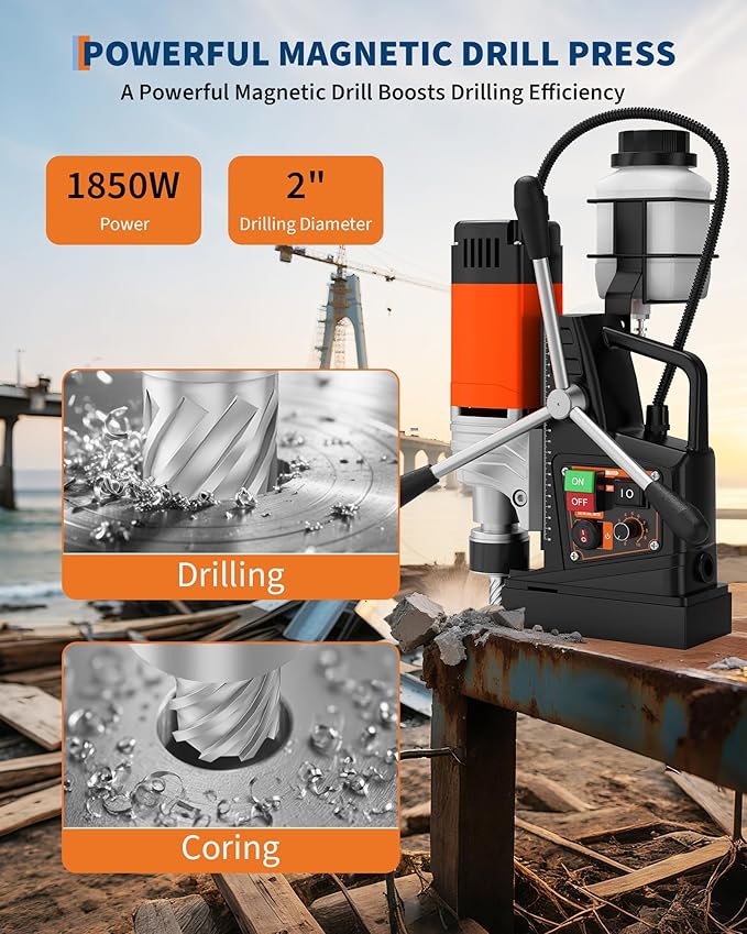 Garvee Magnetic Drill, 1850W 2" Boring Diameter