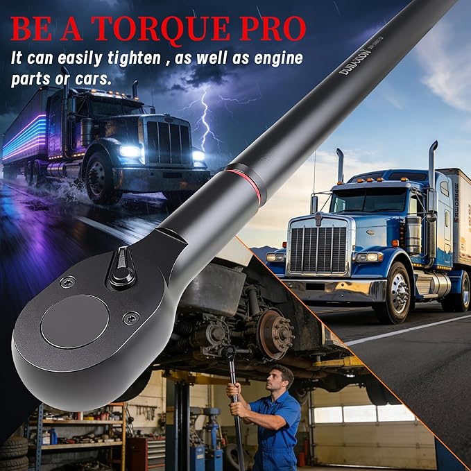 1-Inch Drive Torque Wrench 200-1500ft.lb/271.16-2033.73Nm, ±3% Precision Dual Direction Torque Wrenches with 24-Tooth Dual Range Scales with Ft.Lbs and N.m