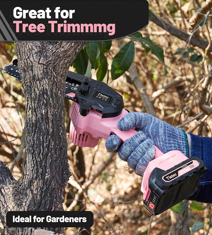 Tietoc Mini Chainsaw 6-Inch with 2 Batteries, Electric Saw, Stocking Stuffers Christmas Birthday Gifts Present for women mom wife Adults, Cool Gadgets 2026