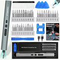 Mini Electric Screwdriver Set Upgraded: UnaMela Small Electric Precision Screwdriver Cordless - 30 S2 Bits, 3 Torque Settings, 4 LED Lights, Power Screwdriver Repair Tool Kit for PC RC Electronics