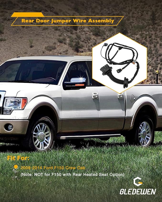 Door Jumper Wiring Harness, Compatible with 2009-2014 Ford F150 Crew Cab | Right Rear Passenger Side Door, RH Rear Door Jumper Wire Assembly, Replace# 9L3Z-14630-CAA, 9L3T-14632-JCA, AL3T-14632-DD