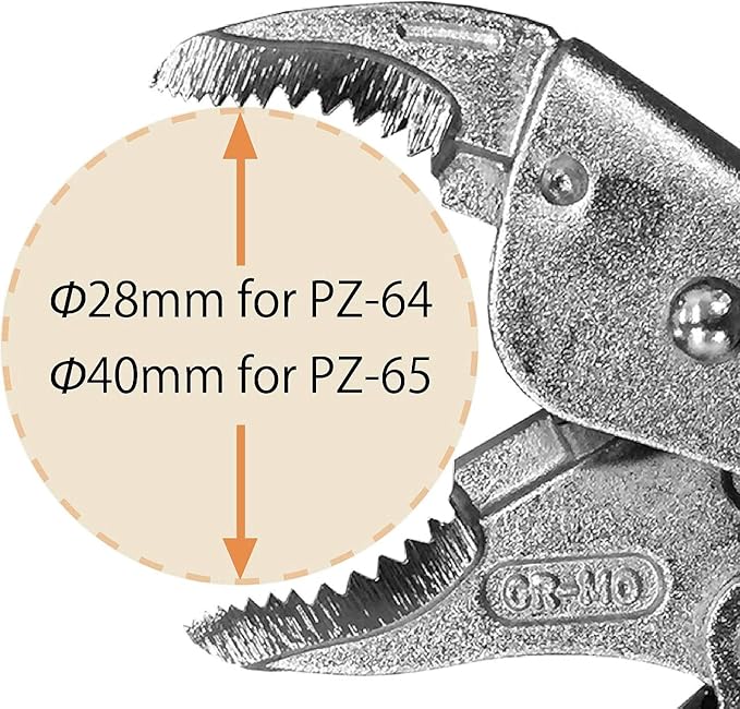 ENGINEER 5.9" Screw Removal Locking Pliers PZ-64. Secure Hold, Quick Release. Grip & Remove Stripped Screws.