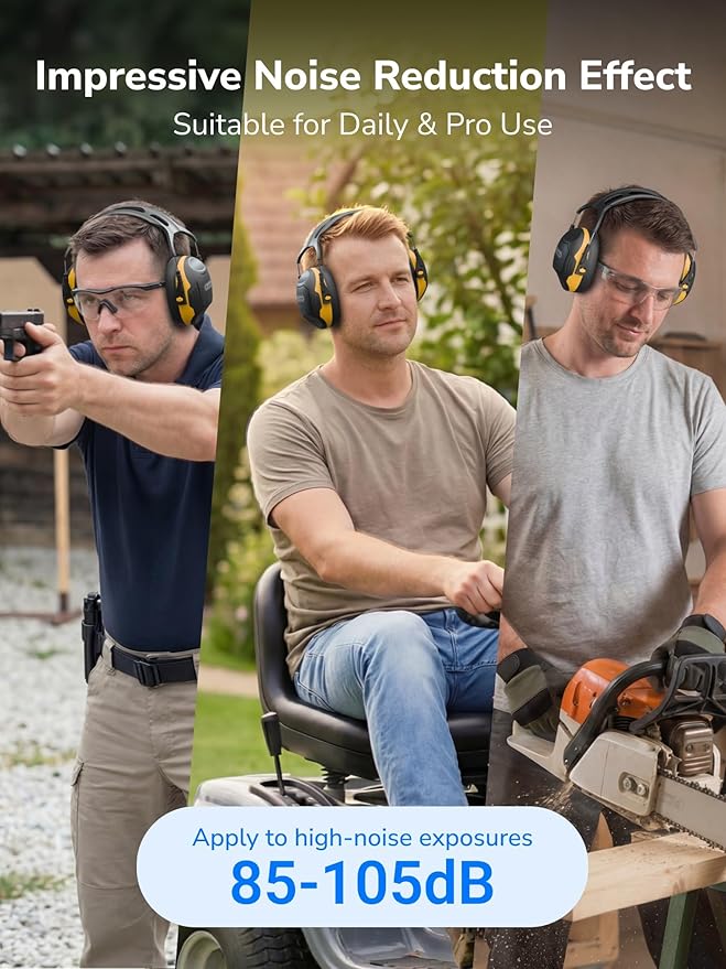 Dr.meter Noise Reduction Ear Muffs, Ear Protection Noise Cancelling Headphones for Adults, Kids Autism Sensory, NRR28dB Hearing Protection Earmuffs for Mowing, Range, Concerts, Monster Jam