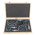 Oumefar 0‑100mm Outside Micrometer Set, 4pcs Cast Iron Outside Micrometers 0.01mm Accuracy External Micrometer 0-4 Inch for Diameter Measurement with Case