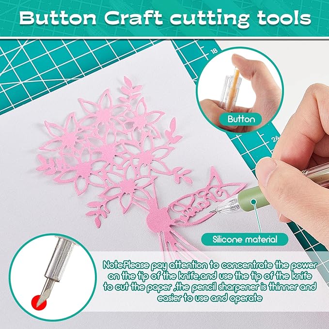 12 Pieces Art Cutting Tools Knife Pen Craft Paper Cutter Pen Carving Tools for DIY Kit Scrapbooking Drawing and Crafting Utility Precision Paper Cutting Tool