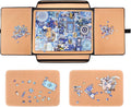 1500 Pieces Jigsaw Puzzle Board, Portable Puzzle Board, 25"×35.43" Jigsaw Puzzle Table Board, Puzzle Keeper Puzzle Caddy with Sorting Trays & Detachable Board,Non-Slip Surface