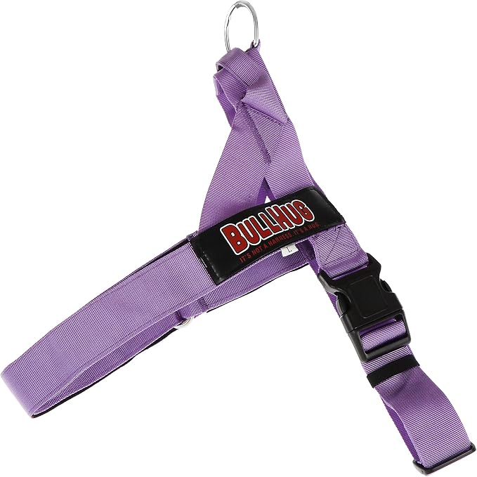 Adjustable Dog Harness– No Pull, No Choke – for English Bulldogs, French Bulldogs, Pugs & Broad-Chested Breeds – Easy, Safe Walks (Purple, Small)