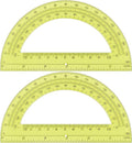 Unjoo Plastic Protractor Math Protractors 180 Degrees for Geometry Classroom Student School Office Supplies, 6 Inch, Pack of 2 (Yellow)